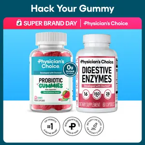 Physician's Choice Hack Your Gummy Bundle: Gut Health, Bloating & Immune Support with Digestive Enzymes & Probiotic Gummies