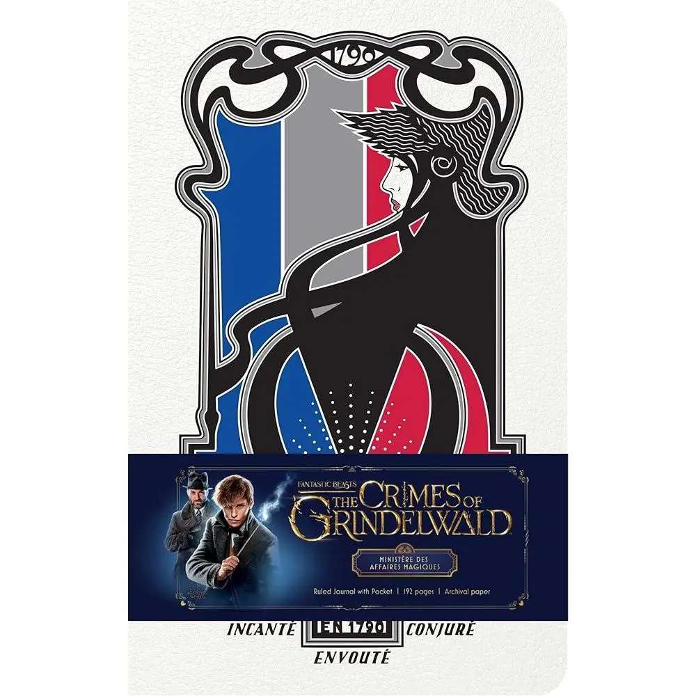 Classic Harry Potter Ruled Hardcover Journal - Fantastic Beasts: The Crimes of Grindelwald Ministry of Magic Themed Hardcover Book, 192 Pages, Elastic Band Page Holder, Includes Back Pocket