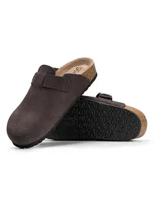 Clogs for Women and Men,Women Men's Round Toe Cork Footbed Clogs Slide Outdoor Slippers with Adjustable Buckle