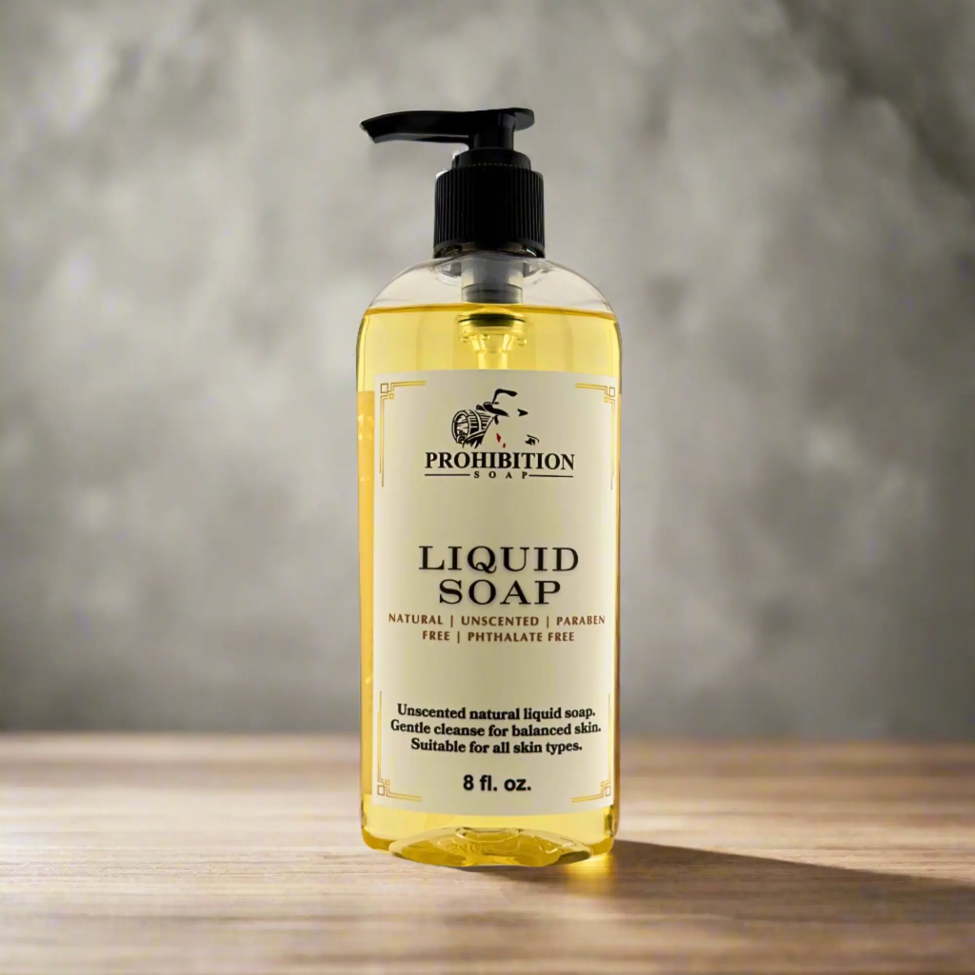Prohibition Hydrating Liquid Hand Soap - Coconut Cream Moisturizer with Aloe, Berry, Cucumber & Lemon, Pore-Unclogging, Paraben-Free, Scented & Unscented Options, Moisture-Boosting for All Skin Types, 8 fl oz