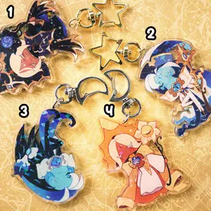 Cookie Run Kingdom Shadow Milk & Pure Vanilla Gacha Animation Keychains