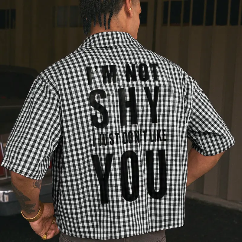 Men's Plaid Print Button Shirt, Casual Button Up, Casual Graphic Shirt, Casual Fitted Collared Woven Fabric, Summer Fashion Street Style, Trendy Outdoor Wear, Shortsleeve Comfortable and Stylish, Casual Fashion Top, Casual Summer Clothing