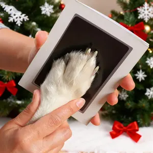 Pet Paw Print Stamp Set, Non-Contact Pet Paw Prints, Plastic Material, Easy Clean Surface, Ideal Gift for Animal Lovers, Includes Ink Pad and Stamps