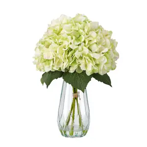 Realistic Hydrangea Flowers Faux Bouquet - Artificial Real Touch Hydrangea with Stems for Vase Arrangements, Wedding Centerpieces, Home Table