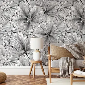 Floral Pattern Wall Sticker, Self-adhesive Wall Decal, Removable Wall Decor for Home Living Room Bedroom Kitchen, Peel And Stick Wallpaper Designs