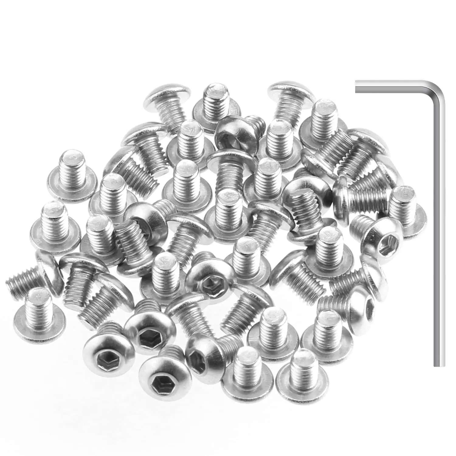 100 count M3 x 4mm, Thread Pitch 0.5mm, 304 Stainless Steel (18-8) Button  Socket Cap Screws, Fully Threaded