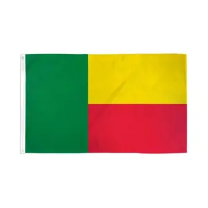 Benin Flag Banner, 2x3ft Polyester Dye Sublimation Print, Festive Party Supplies Backdrop, Party Decor, Wall Decor Banner