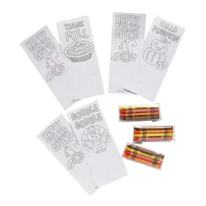Color Your Own Thanksgiving Placeholder with Crayons - 24 Pc.