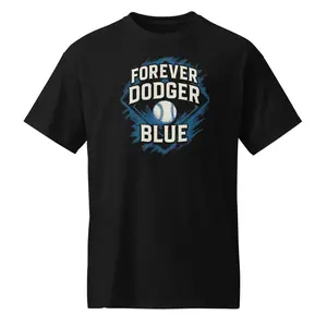 Forever Dodger Blue Menswear T-Shirt Classic Fit Moisture-Management Fabric 50% Cotton 50% Polyester DryBlend® Comfortable Durability Tear-Away Label
