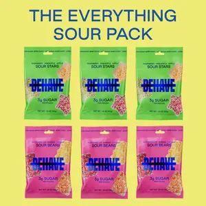 The Everything Sour Pack - Gummy Sour Fruit Flavors - Low Net Carb, Low Calorie, High Fiber - Keto & Diabetic Friendly - Natural Flavoring