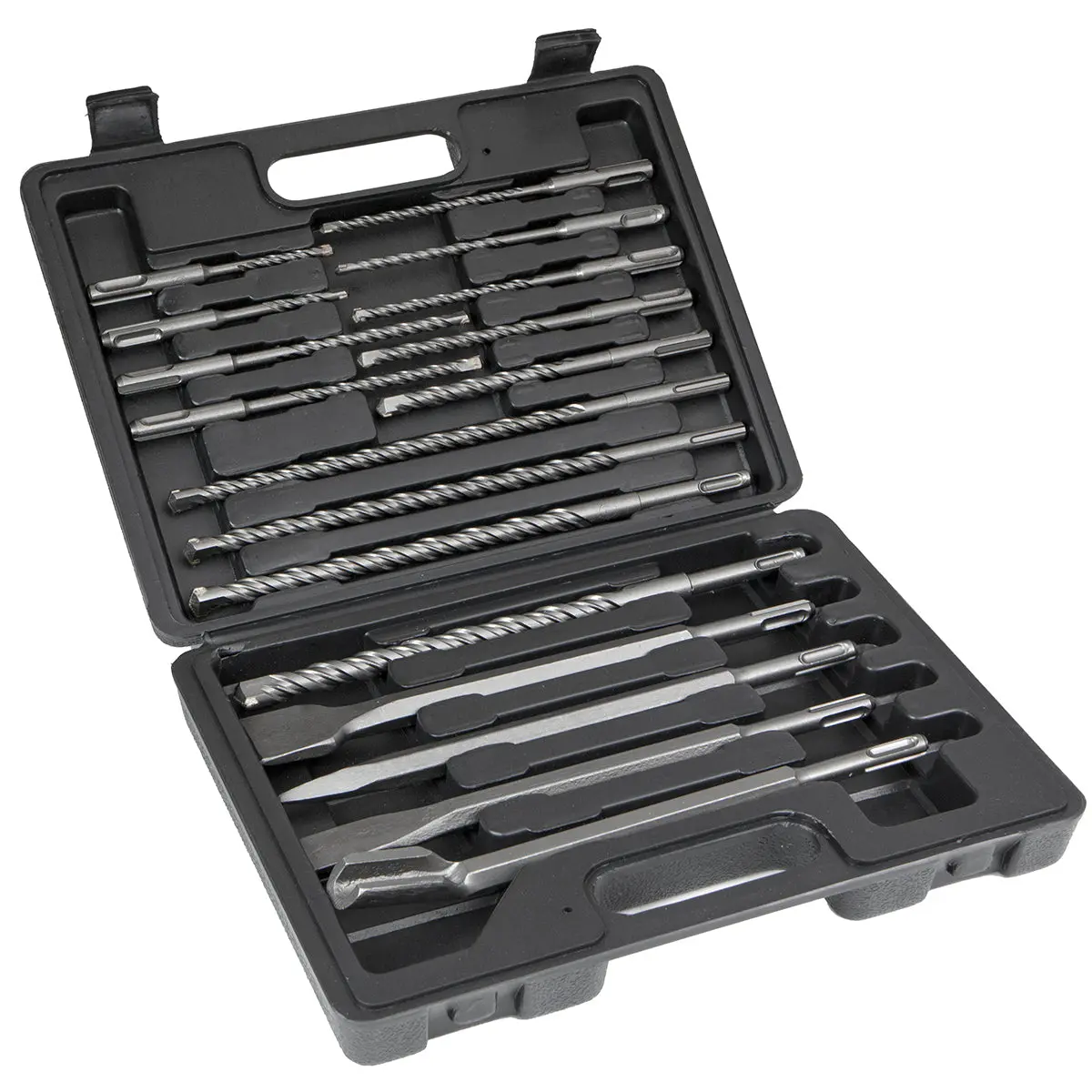 Stark USA 17-Piece SDS Concrete Rotary Hammer Drill Bits & Chisel Groove Kit, Masonry Drill Bits for Concrete, Drill Bits Kit