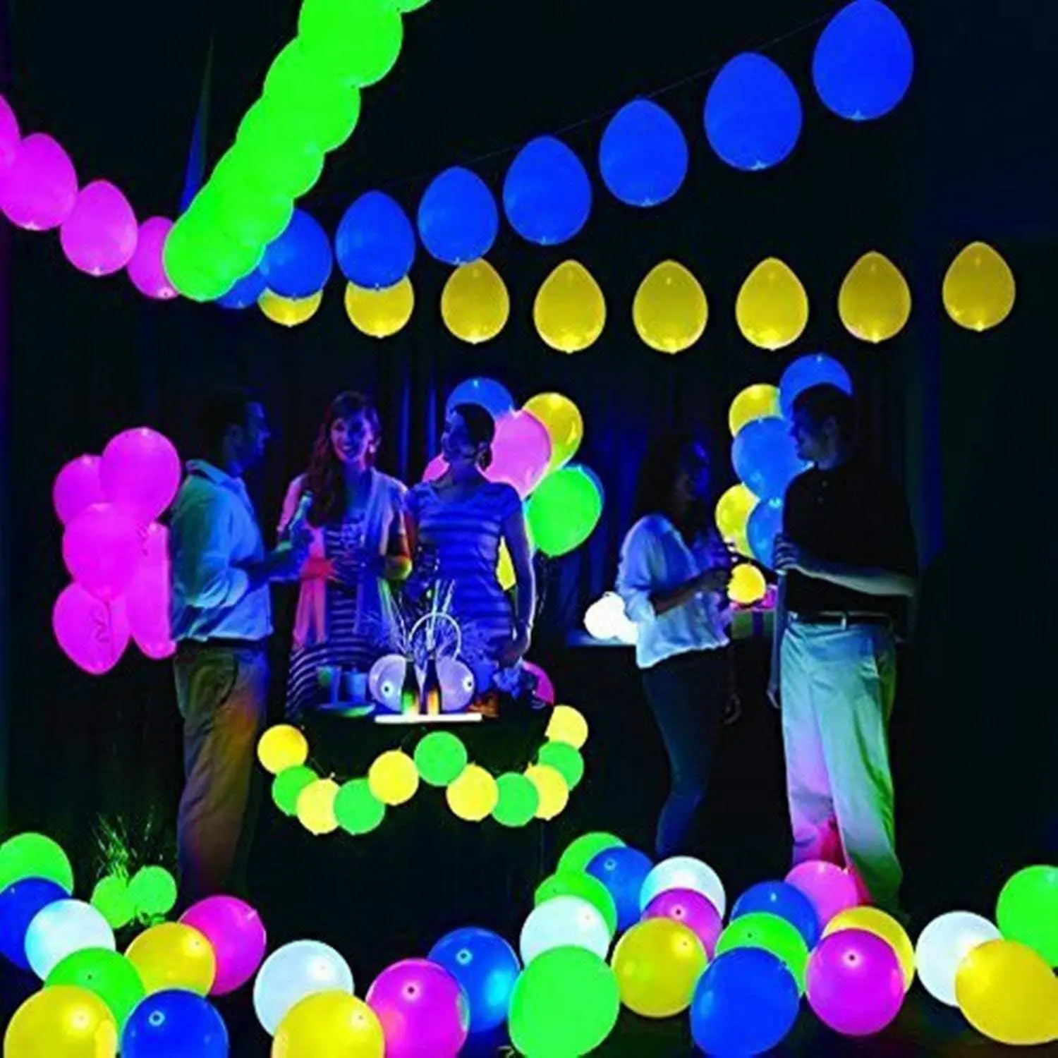 20PCS LED Light Up Balloons, 12 Inch Glow in the Dark Neon Balloons, Flashing Party Balloons for Birthday, Wedding, Halloween & Christmas