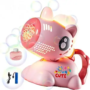 Unicorn Bubble Machine, Automatic Bubble Toy, Portable Electric Bubble Maker, Outdoor Party with Light, Includes 60ML Bubble Solution