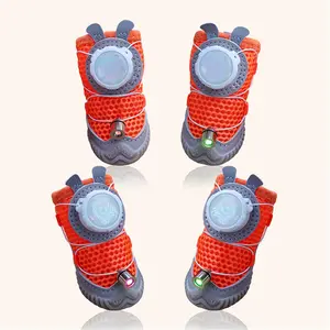 2026 New Glowing Dog Shoes (4PCS), LED Light-Up Dog Booties, Anti-Slip Paw Protector for Small Medium Dogs, Puppy Outdoor Shoes for Hot Pavement, Night Safety & Visibility
