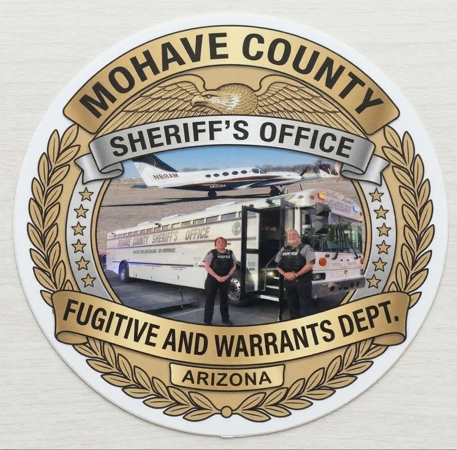Mohave County Fugitive Helmet Window Sticker, Helmet Decal TT, Sticker for Cars