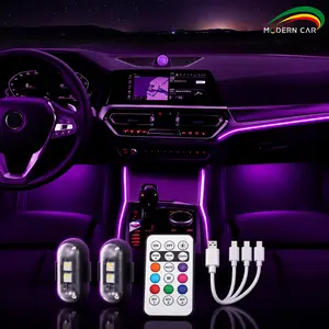 RGB LED Ambient Car Light Wireless Remote Interior Mood Lighting Multi-Purpose Strobe Light