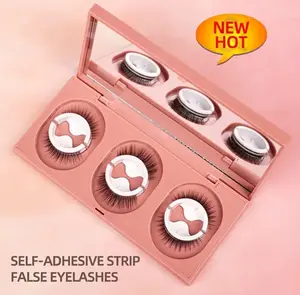 Supernatural Self Adhesive False Eyelashes, 3 Pairs with Exquisite Storage Box, Reusable and Waterproof - Thick and Natural Makeup Tool, 30-33mm