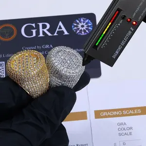 Hip Hop Custom 925 Sterling Silver Cross Ring VVS Diamond Sparkling Luxury Iced Moissanite Ring Suitable For Unisex