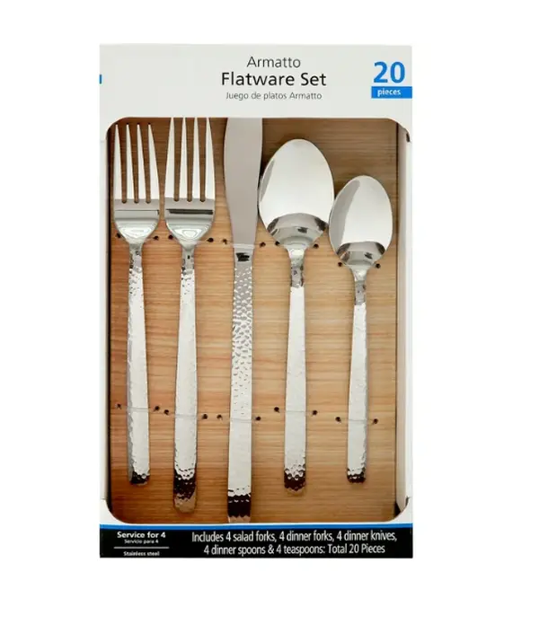 Armatto Stainless Steel Cutlery Set - 20-Piece, Silver, Service for 4 - Tableware Metal
