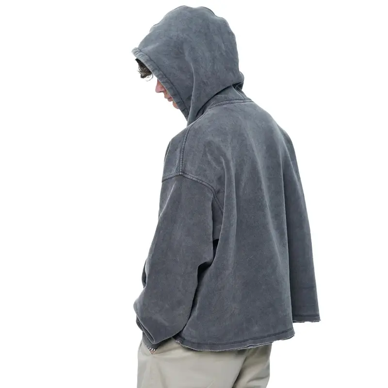 qoob Washed Dark Gray Hoodie