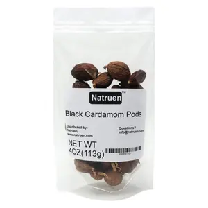 Natruen Black Cardamom Pods Whole (Tsao Ko) 4 Ounces, Approx 35 Pods, Cao Guo, All Natural Non-GMO Spice Flavor Powder
