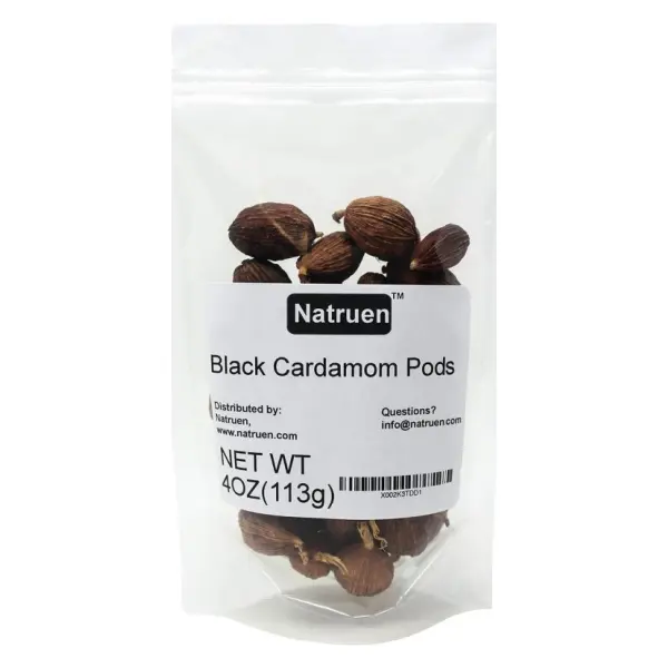 Natruen Black Cardamom Pods Whole (Tsao Ko) 4 Ounces, Approx 35 Pods, Cao Guo, All Natural Non-GMO Spice Flavor Powder