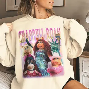 Chappell Roan X The Muppet Sweatshirt Miss Piggy Chappell Roan Music Retro Crewneck Sweaters