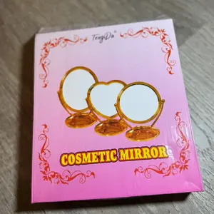 Elegant Round Dressing Mirror - Double-Sided Tabletop Makeup Mirror with High Definition for Home Use and Vanity Aesthetic