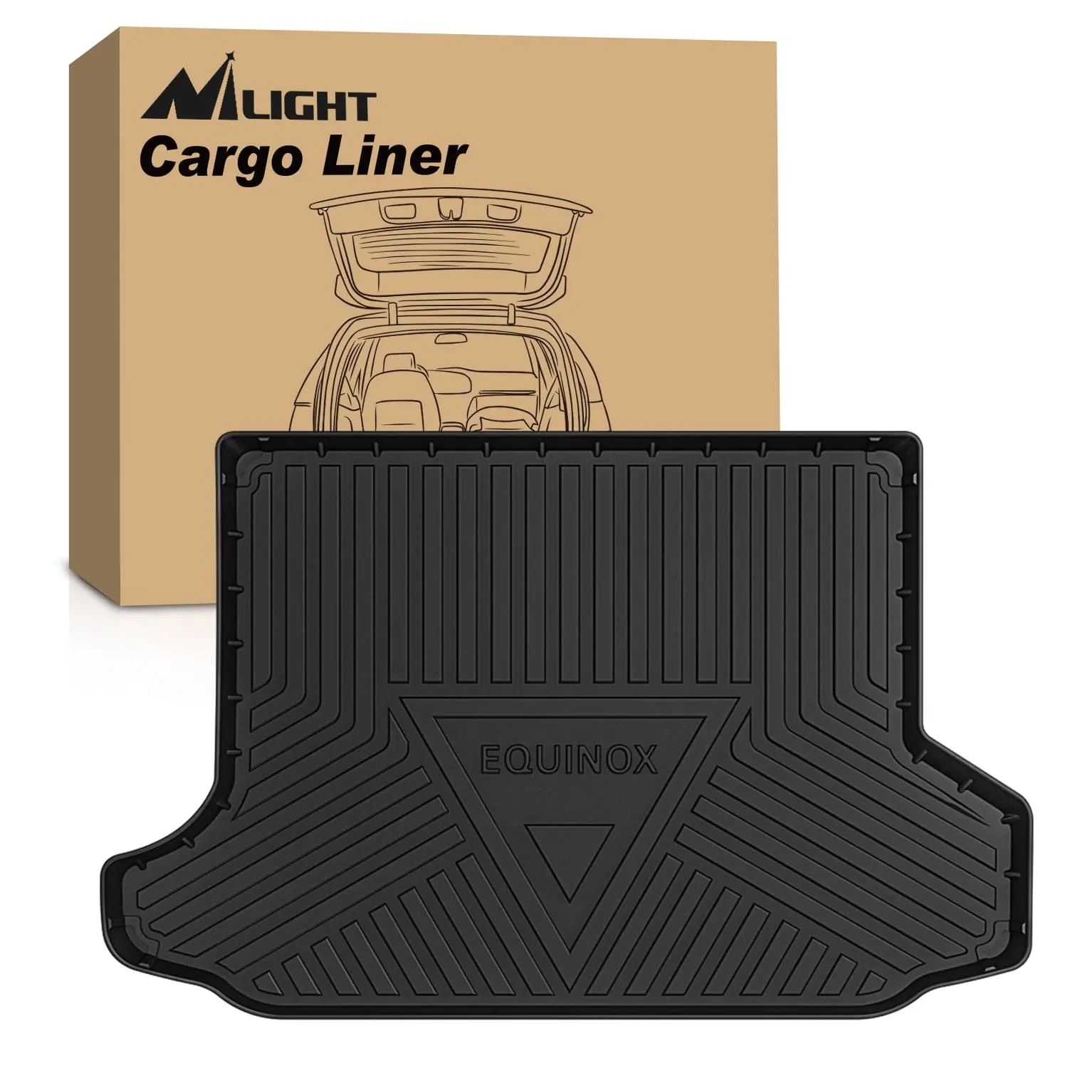 Nilight Vehicle-Specific Fit Reusable Synthetic Rubber Waterproof Floor Mats for 2018-2024 Chevy Equinox & GMC Terrain, Enhanced Durability, Easy to Clean, Harmless, Raised Lip & Channels Car Interior Accessory, Chevy Equinox Gmc Terrain 2018-2024