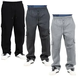 3-Pack Men’s Fleece-Lined Cargo Jogger Sweatpants (Sizes S-2XL)