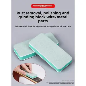 Guitar Fret Polishing Block for Electric Guitar & Bass Metal Parts Rust Removal Oxidation Polishing Repair Maintenance Tool Soft Durable Sponge