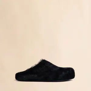 Marni Black Faux Fur Slippers for Women - Cozy and Comfortable Indoor Footwear