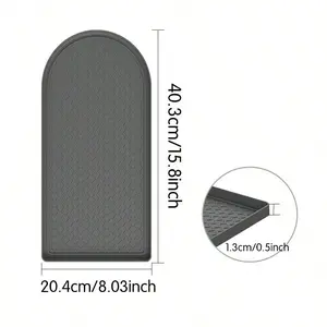 Silicone Coffee Mat, 15.8"x 8"in Bar Mat for Countertop, Heat-Resistant, Non-Slip, Leak-Proof, Fit for Coffee Maker/Espresso Machine-Black/Grey