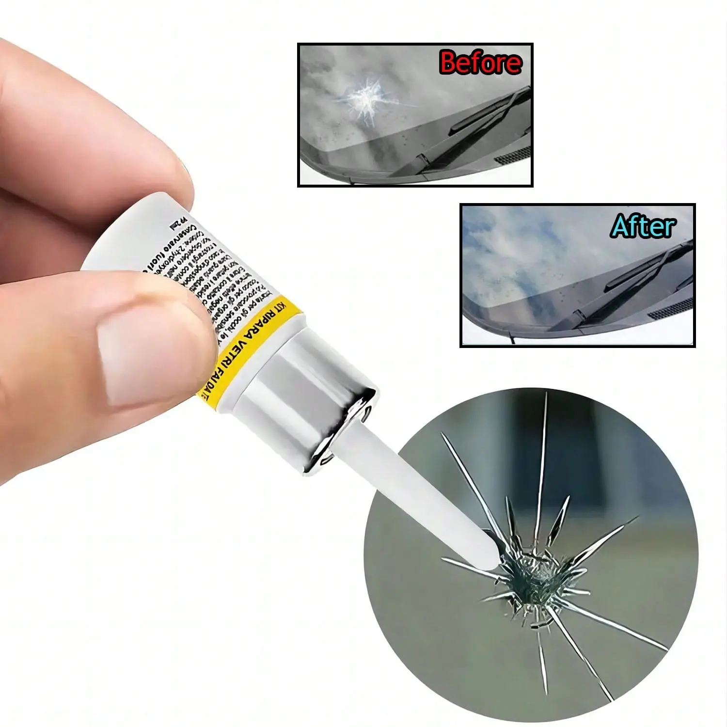 1pc Automotive Windshield Repair Kit - Car Glass Chip Fixing Tool for Vehicle Windscreen Crack Repair
