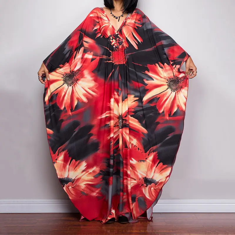 Black and red big flowers