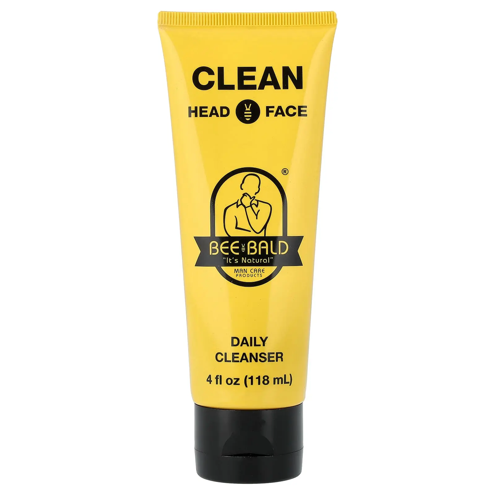 Bee Bald Clean Head & Face, Daily Cleanser, 4 fl oz (118 ml)