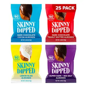 SkinnyDipped Snack Attack Minis Almond Variety Pack, Healthy Snack, Plant Protein, Gluten Free