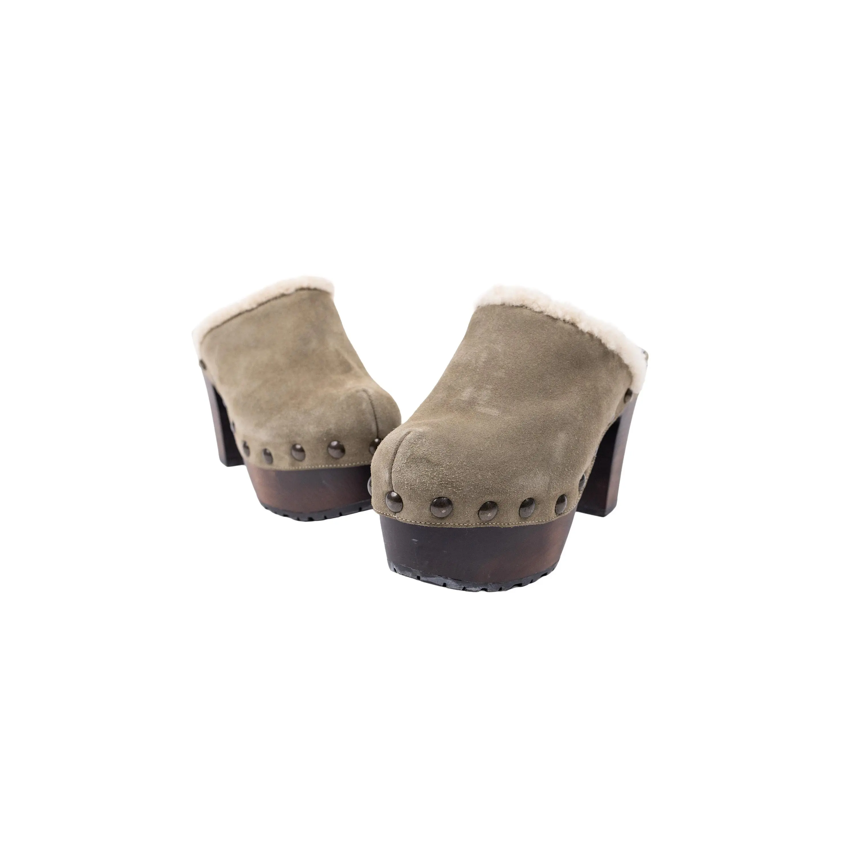 Giuseppe Zanotti Green Suede Clogs Size 39
