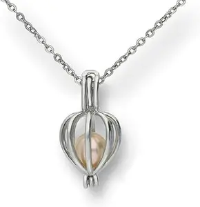 Wishpearl “I Love You” Necklace with Real Freshwater Pearl – Pendant with Message Card and Box