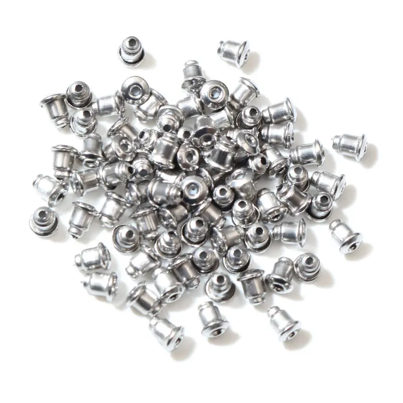 200pcs/Lot  Stainless Steel Earring Back Plug Earring Settings Base Ear Studs Back Earring Stopper Whole Sale
