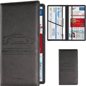 Car Registration and Insurance Card Holder, Vehicle License Document Glove Box Compartment Organizer, Essential Car Wallet Case for Driver Auto Owners Trailer Motorcycle Boat