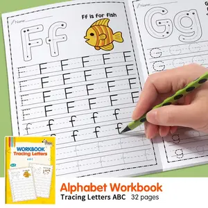 32-Page Children's Writing Practice Book for Preschool Kids, Paper Book, Early-Education Alphabet Tracing Activity Book for Home and School Use, School Supplies and Learning Materials