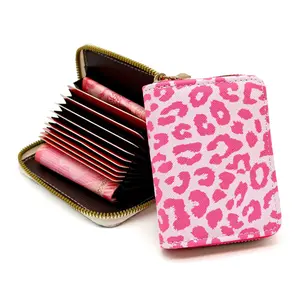 Women's Leopard Print Fashionable Card Holder, Multifunctional Credit Card Case, Credit Card Organizer, PU Zipper Wallet, Unisex, Perfect Mother's Day Gift Choice
