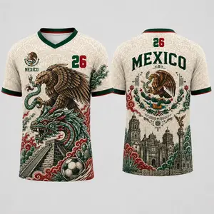 Mexico Soccer Soccer 2026 Custom Jersey,Personalized Name And And Number Number Aztec Cultural Elements,Green Green And And Red Red ,Unisex Athletic Jersey Jersey For Men Men 26 And And 26 Eagle 26 Me