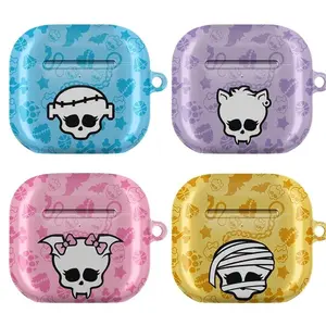 Monster High Skullette AirPods Case, Gothic Kawaii Earbuds Case, Cute Skull Protective Cover for AirPods Gen 1, 2, 3, 4, AirPods Pro 1, 2, 3