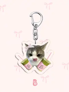 Mochi Cat Hamster Keychain, Cute Cartoon Acrylic Pendant, Perfect Gift for Young & Adult Players, Ideal Party Favor