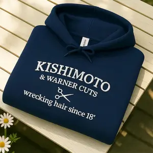 Kishimoto and Warner Embroidered Hoodie | Shatter Me Fan Sweatshirt | Cozy Bookish Gift for Readers | Holiday Crewneck for Her