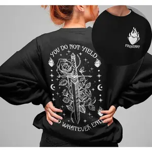 TOG - Fireheart, You Do Not Yield, Double-Sided Print Sweatshirt, SJM, Throne Of Glass, Bookish Gift
