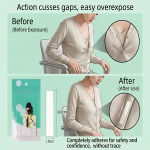 72 Count Double-Sided Clothing Tape Strips, Clear Invisible Adhesive for Securing Shirts & Dresses, Disposable PET Fashion Tape for No-Slip Outfit Hold, Ideal for Summer Wear