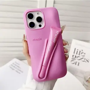 RHODE Minimalist Silicone iPhone Case with Lip Treatment Holder for iPhone 11–17 Pro Max